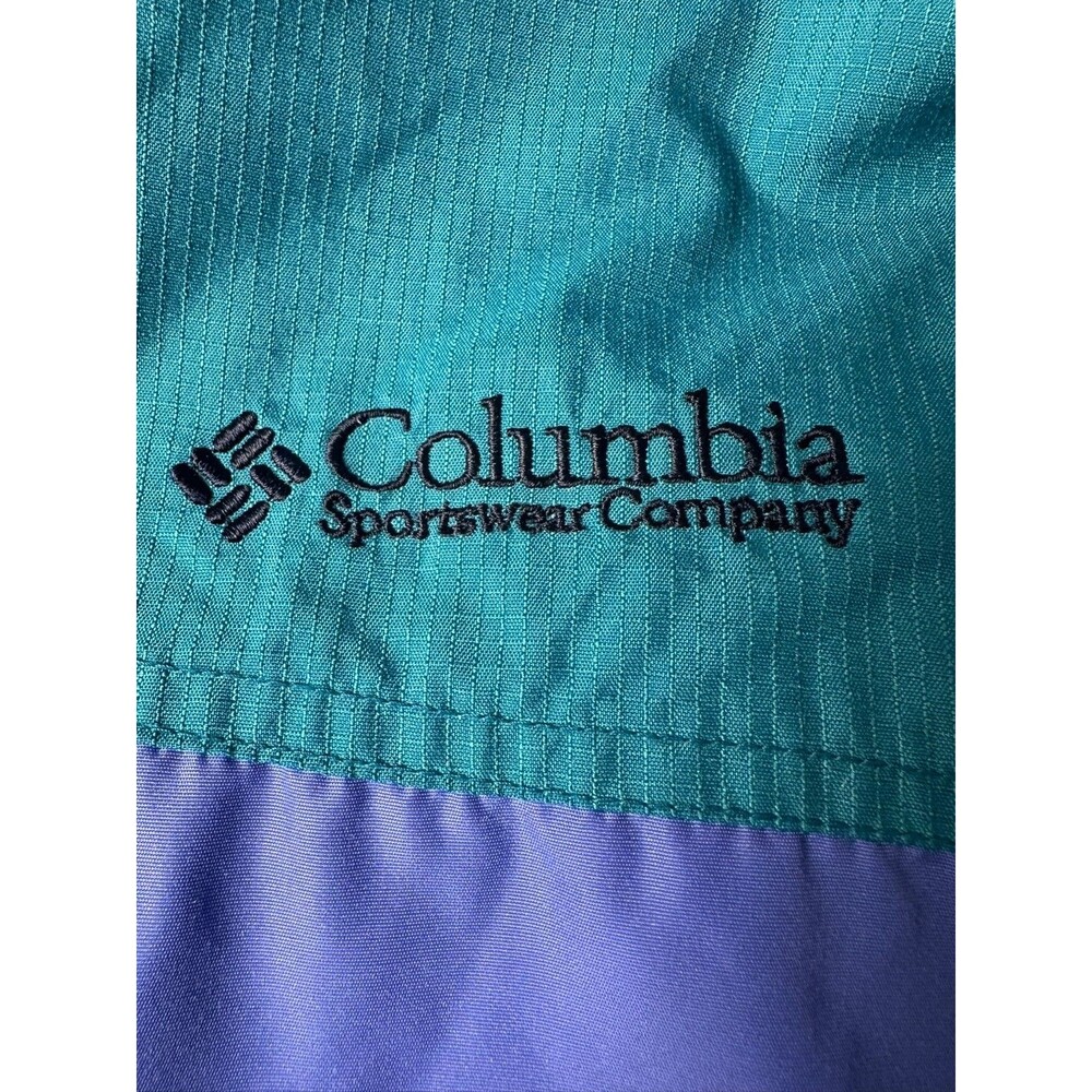 Vtg 90s Columbia Jacket Womens L F8 SL 5035 Colorblock Teal Purple Retro Ski - Picture 7 of 16